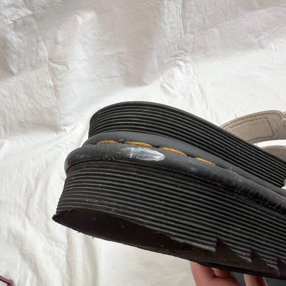 Dr Martens Blaire Slide sandals white leather size 9 platform docs slip on - Picture 10 of 12